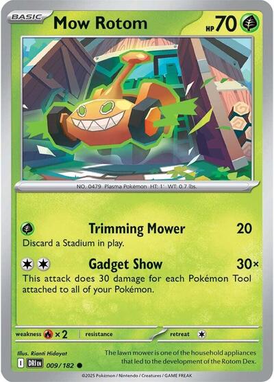 2025 Pokemon: SV10: Destined Rivals (DRI) - Mow Rotom (#009/182, Common) (, Near Mint)