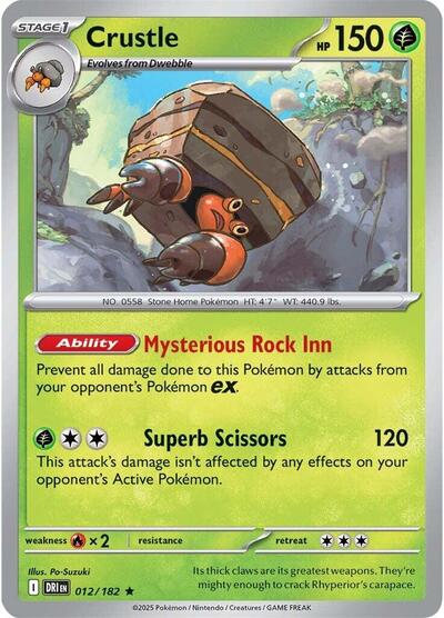 2025 Pokemon: SV10: Destined Rivals (DRI) - Crustle 012 182 (#012/182, Rare) (Holofoil, Near Mint)