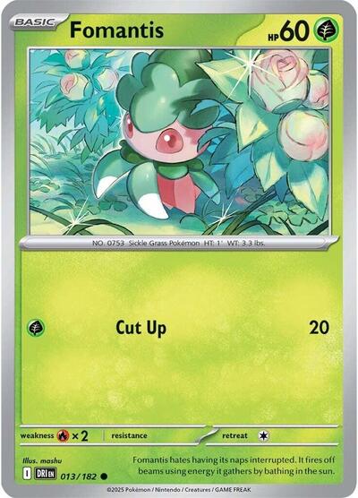 2025 Pokemon: SV10: Destined Rivals (DRI) - Fomantis (#013/182, Common) (, Near Mint)