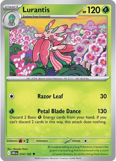 2025 Pokemon: SV10: Destined Rivals (DRI) - Lurantis (#014/182, Uncommon) (, Near Mint)