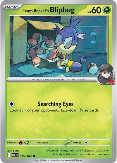 2025 Pokemon: SV10: Destined Rivals (DRI) - Team Rockets Blipbug (#015/182, Common) (, Near Mint)