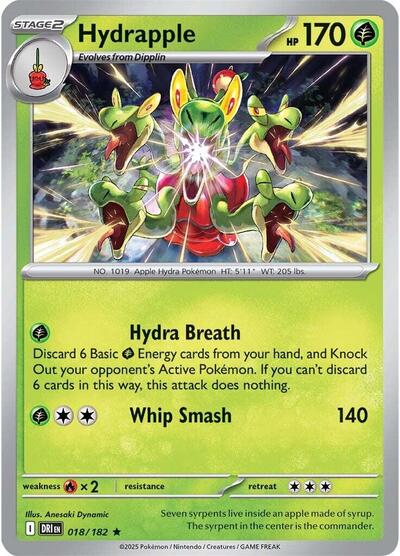 2025 Pokemon: SV10: Destined Rivals (DRI) - Hydrapple 018 182 (#018/182, Rare) (Holofoil, Near Mint)