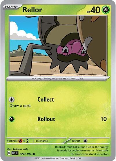 2025 Pokemon: SV10: Destined Rivals (DRI) - Rellor (#024/182, Common) (, Near Mint)
