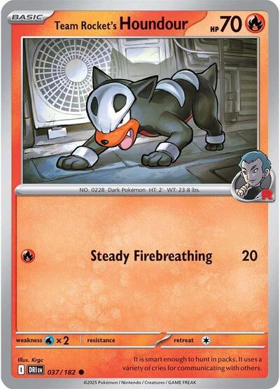 2025 Pokemon: SV10: Destined Rivals (DRI) - Team Rockets Houndour (#037/182, Common) (, Near Mint)