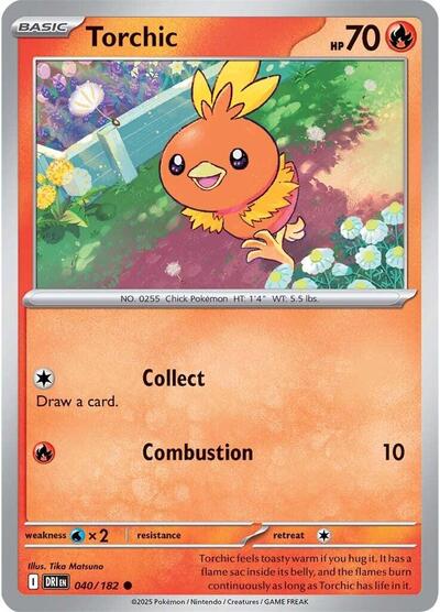 2025 Pokemon: SV10: Destined Rivals (DRI) - Torchic (#040/182, Common) (, Near Mint)