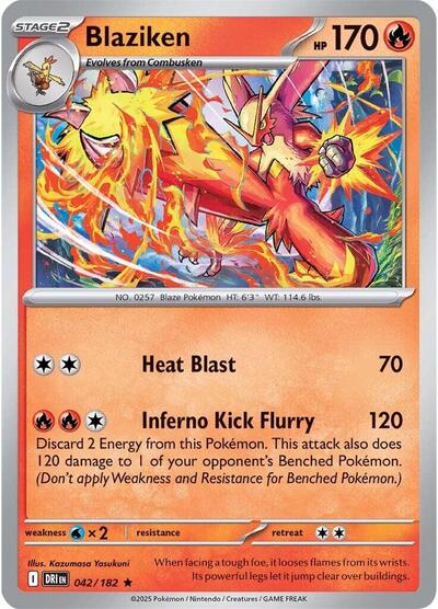 2025 Pokemon: SV10: Destined Rivals (DRI) - Blaziken 042 182 (#042/182, Rare) (Holofoil, Near Mint)