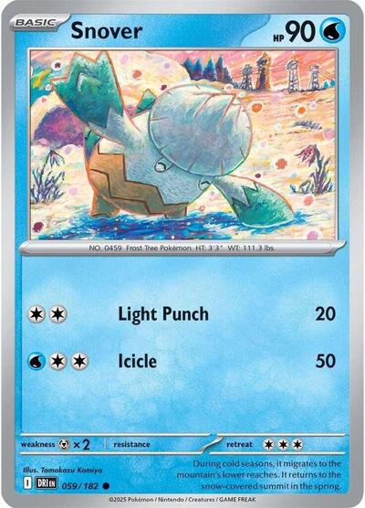 2025 Pokemon: SV10: Destined Rivals (DRI) - Snover (#059/182, Common) (, Near Mint)