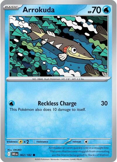 2025 Pokemon: SV10: Destined Rivals (DRI) - Arrokuda (#062/182, Common) (, Near Mint)
