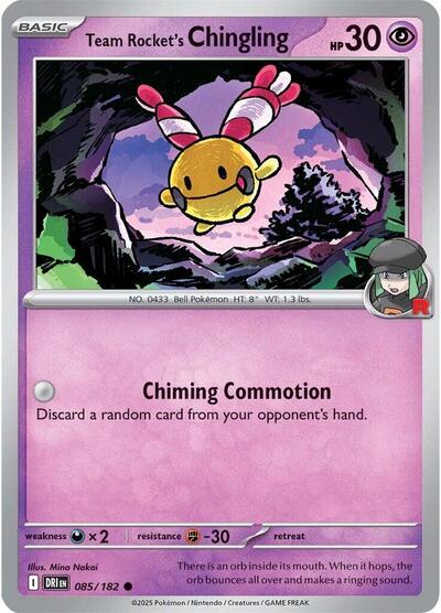 2025 Pokemon: SV10: Destined Rivals (DRI) - Team Rockets Chingling (#085/182, Common) (, Near Mint)
