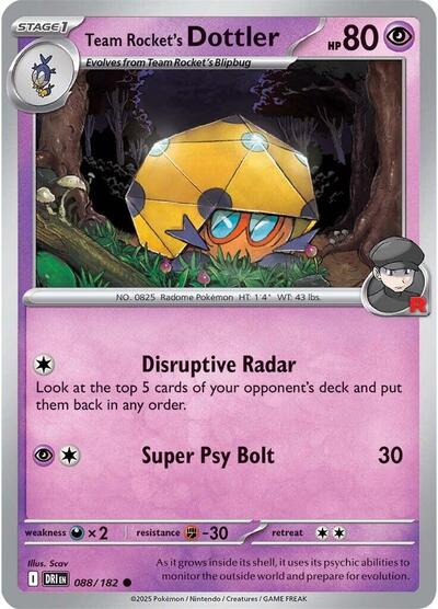 2025 Pokemon: SV10: Destined Rivals (DRI) - Team Rockets Dottler (#088/182, Common) (, Near Mint)