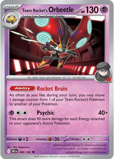 2025 Pokemon: SV10: Destined Rivals (DRI) - Team Rockets Orbeetle 089 182 (#089/182, Uncommon) (, Near Mint)