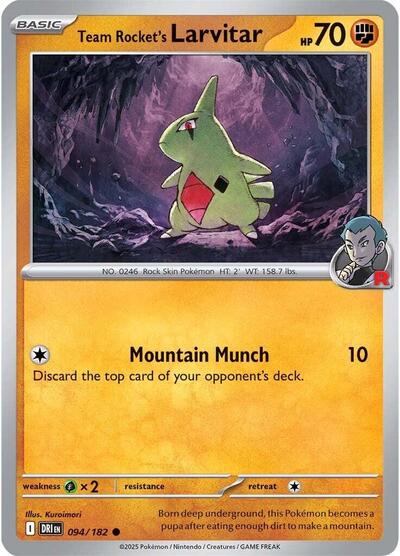 2025 Pokemon: SV10: Destined Rivals (DRI) - Team Rockets Larvitar (#094/182, Common) (, Near Mint)
