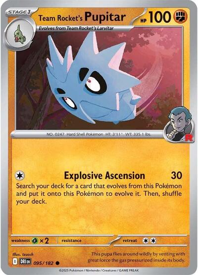 2025 Pokemon: SV10: Destined Rivals (DRI) - Team Rockets Pupitar (#095/182, Common) (, Near Mint)