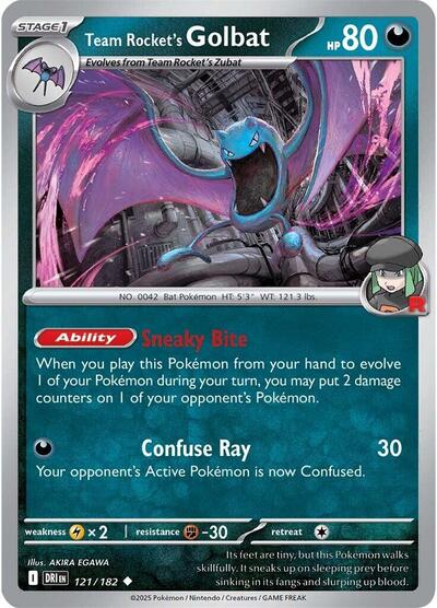 2025 Pokemon: SV10: Destined Rivals (DRI) - Team Rockets Golbat (#121/182, Uncommon) (, Near Mint)