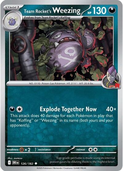 2025 Pokemon: SV10: Destined Rivals (DRI) - Team Rockets Weezing 126 182 (#126/182, Uncommon) (, Near Mint)