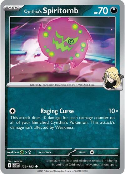 2025 Pokemon: SV10: Destined Rivals (DRI) - Cynthias Spiritomb (#129/182, Uncommon) (, Near Mint)