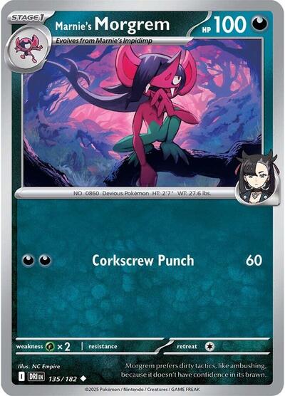 2025 Pokemon: SV10: Destined Rivals (DRI) - Marnies Morgrem (#135/182, Uncommon) (, Near Mint)