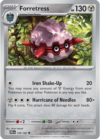 2025 Pokemon: SV10: Destined Rivals (DRI) - Forretress (#140/182, Uncommon) (, Near Mint)
