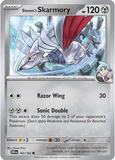 2025 Pokemon: SV10: Destined Rivals (DRI) - Stevens Skarmory (#142/182, Common) (, Near Mint)