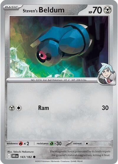 2025 Pokemon: SV10: Destined Rivals (DRI) - Stevens Beldum (#143/182, Common) (, Near Mint)