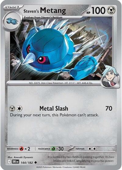 2025 Pokemon: SV10: Destined Rivals (DRI) - Stevens Metang (#144/182, Uncommon) (, Near Mint)