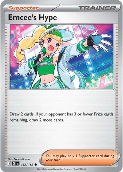 2025 Pokemon: SV10: Destined Rivals (DRI) - Emcees Hype 163 182 (#163/182, Common) (, Near Mint)