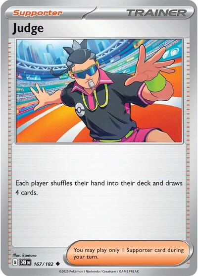 2025 Pokemon: SV10: Destined Rivals (DRI) - Judge 167 182 (#167/182, Uncommon) (, Near Mint)