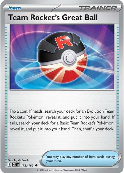 2025 Pokemon: SV10: Destined Rivals (DRI) - Team Rockets Great Ball (#175/182, Uncommon) (, Near Mint)