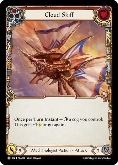 2025 Flesh and Blood TCG: High Seas () - Cloud Skiff Red (#SEA024, Common) (Rainbow Foil, Near Mint)