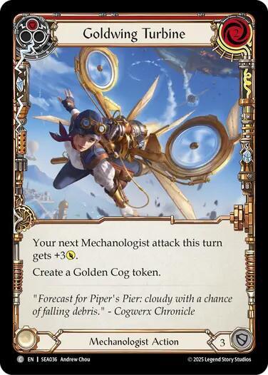 2025 Flesh and Blood TCG: High Seas () - Goldwing Turbine Red (#SEA036, Common) (Rainbow Foil, Near Mint)