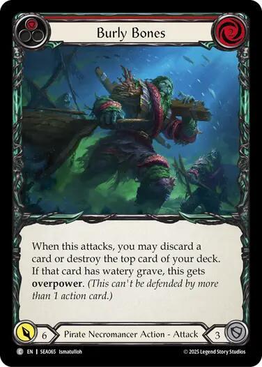 2025 Flesh and Blood TCG: High Seas () - Burly Bones Red (#SEA065, Common) (Rainbow Foil, Near Mint)
