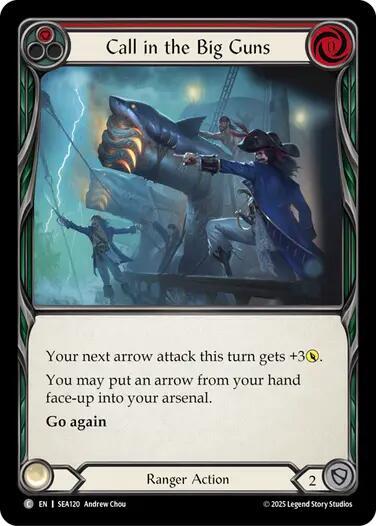 2025 Flesh and Blood TCG: High Seas () - Call in the Big Guns Red (#SEA120, Common) (Rainbow Foil, Near Mint)