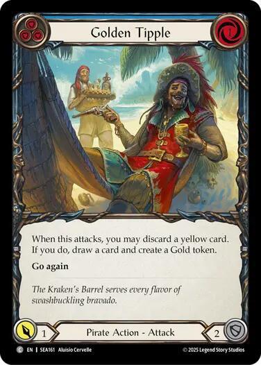 2025 Flesh and Blood TCG: High Seas () - Golden Tipple Blue (#SEA161, Common) (Rainbow Foil, Near Mint)