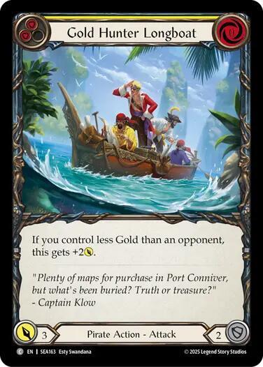 2025 Flesh and Blood TCG: High Seas () - Gold Hunter Longboat (#SEA163, Common) (Rainbow Foil, Near Mint)