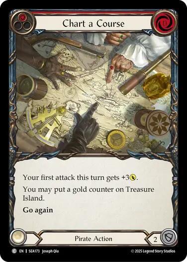 2025 Flesh and Blood TCG: High Seas () - Chart a Course Red (#SEA173, Common) (Rainbow Foil, Near Mint)
