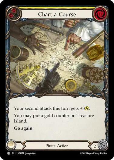 2025 Flesh and Blood TCG: High Seas () - Chart a Course Yellow (#SEA174, Common) (Rainbow Foil, Near Mint)