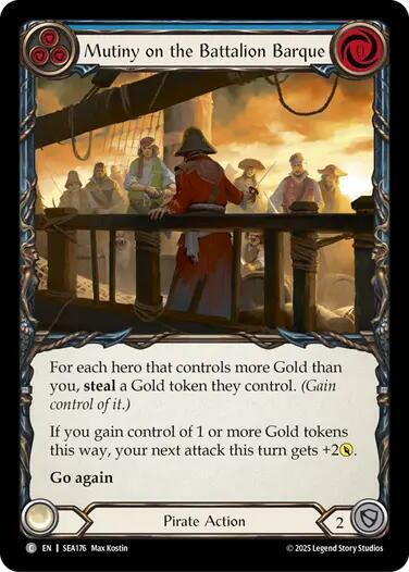 2025 Flesh and Blood TCG: High Seas () - Mutiny on the Battalion Barque (#SEA176, Common) (Rainbow Foil, Near Mint)