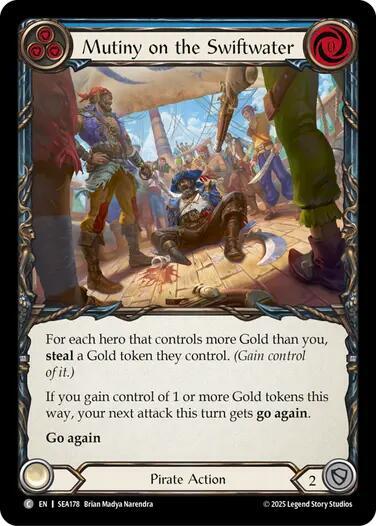 2025 Flesh and Blood TCG: High Seas () - Mutiny on the Swiftwater (#SEA178, Common) (Rainbow Foil, Near Mint)
