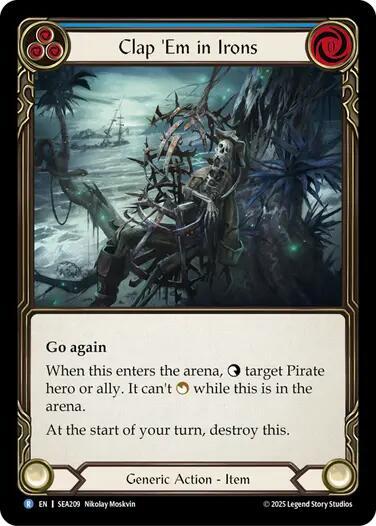 2025 Flesh and Blood TCG: High Seas () - Clap Em in Irons (#SEA209, Rare) (, Near Mint)