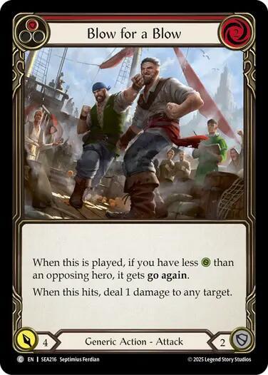 2025 Flesh and Blood TCG: High Seas () - Blow for a Blow (#SEA216, Common) (Rainbow Foil, Near Mint)