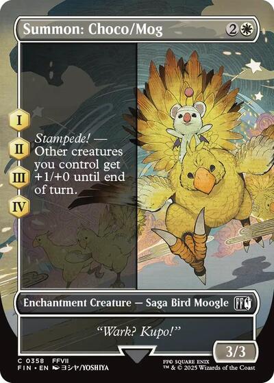 2025 Magic: The Gathering: FINAL FANTASY (FIN) - Summon Choco Mog Borderless (#358, Common) (, Near Mint)