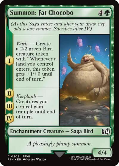 2025 Magic: The Gathering: FINAL FANTASY (FIN) - Summon Fat Chocobo (#202, Common)