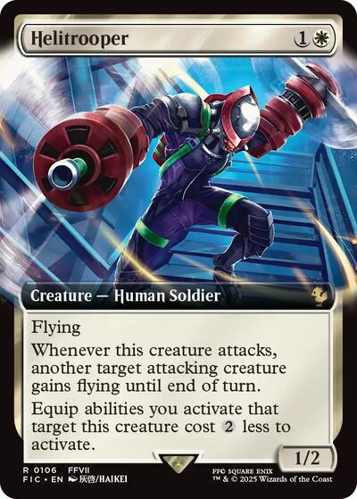 2025 Magic: The Gathering: Commander: FINAL FANTASY (FIC) - Helitrooper Extended Art (#106, Rare) (, Near Mint)