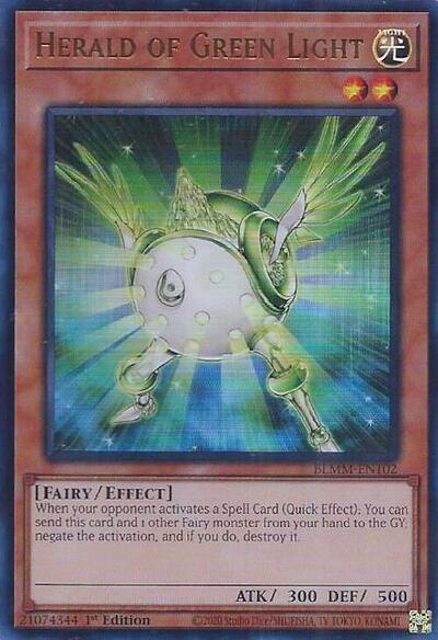 2025 YuGiOh: Battles of Legend: Monster Mayhem (BLMM) - Herald of Green Light (#BLMM-EN102, Ultra Rare) (1st Edition, Near Mint)