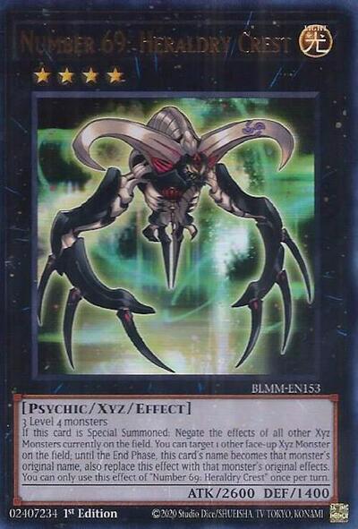 2025 YuGiOh: Battles of Legend: Monster Mayhem (BLMM) - Number 69 Heraldry Crest (#BLMM-EN153, Ultra Rare) (1st Edition, Lightly Played)
