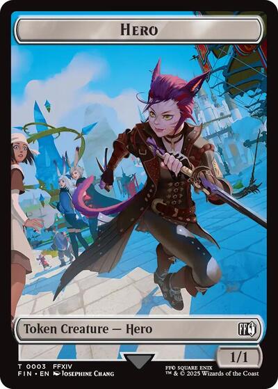 2025 Magic: The Gathering: FINAL FANTASY (FIN) - Hero 0003 Copy 0001 Double Sided Token (#3 // 1, T) (, Near Mint)