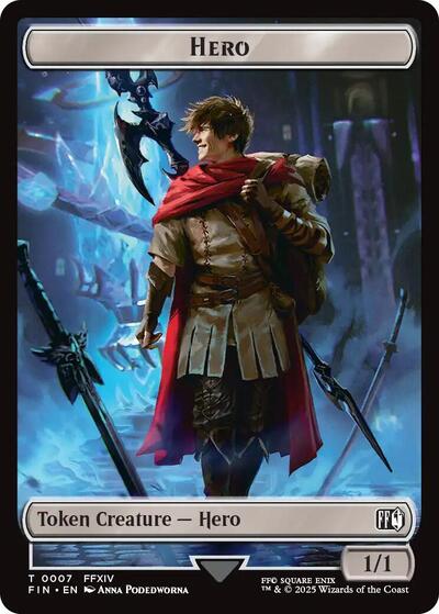 2025 Magic: The Gathering: FINAL FANTASY (FIN) - Hero 0007 Bird 0016 Double Sided Token (#7 // 16, T) (, Near Mint)