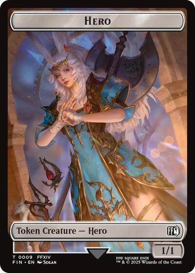 2025 Magic: The Gathering: FINAL FANTASY (FIN) - Hero 0009 Bird 0017 Double Sided Token (#9 // 17, T) (, Near Mint)