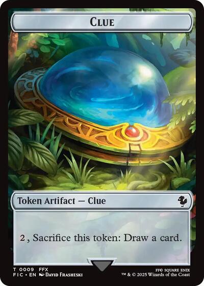 2025 Magic: The Gathering: Commander: FINAL FANTASY (FIC) - Clue Treasure Double Sided Token (#9 // 23, T) (, Near Mint)