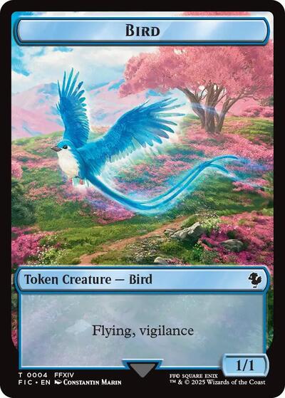 2025 Magic: The Gathering: Commander: FINAL FANTASY (FIC) - Bird Hero 0004 Double Sided Token (#4 // 4, T) (, Near Mint)